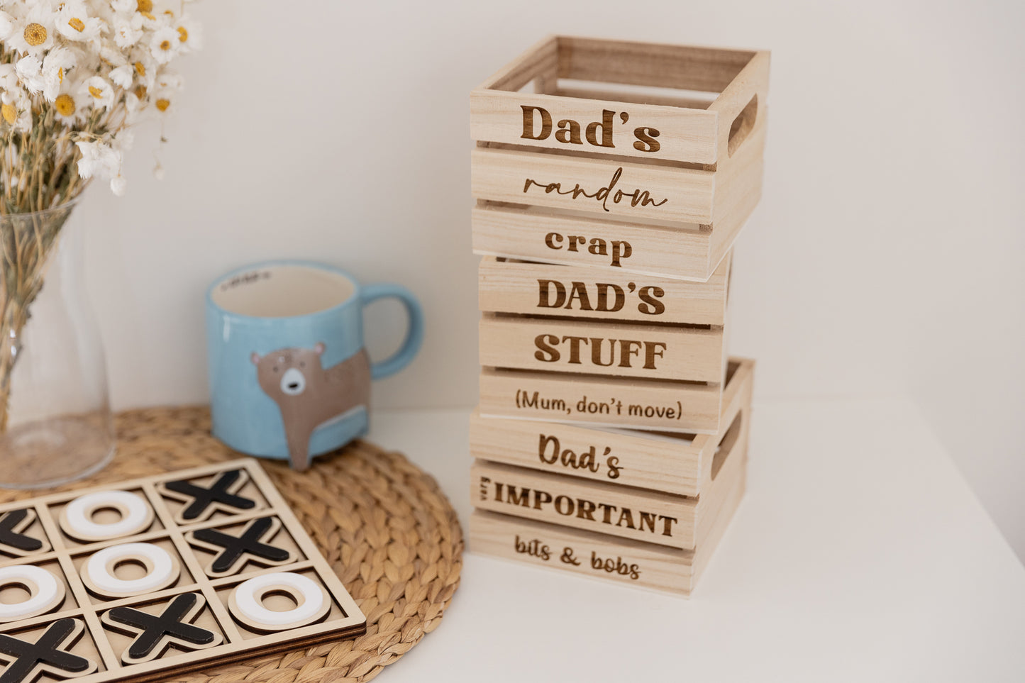 Small wooden crate for Dad's stuff - Gifts for dad