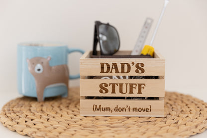 Small wooden crate for Dad's stuff - Gifts for dad