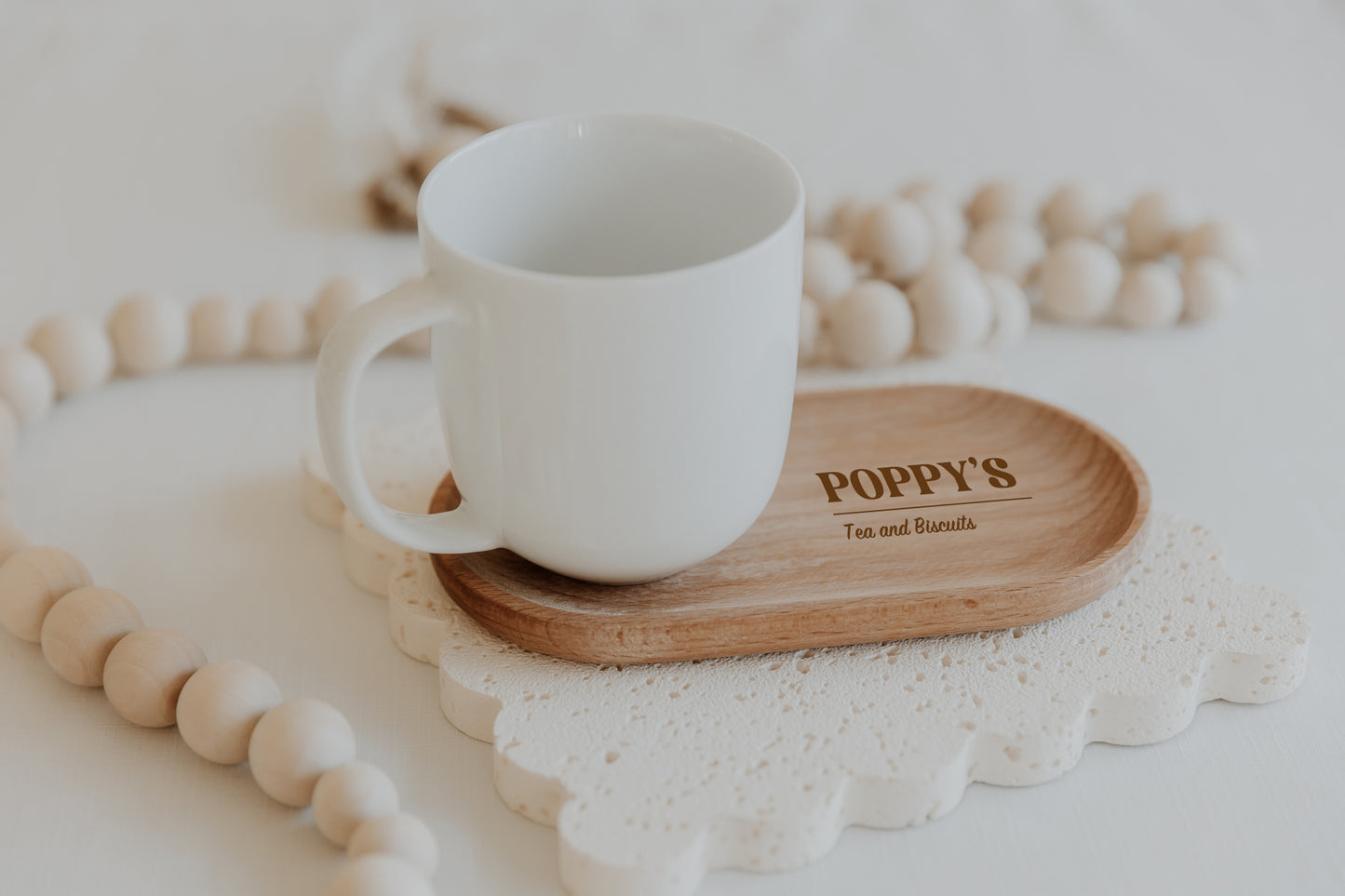 Wooden Tea and Biscuits Tray - Father's Day Gift