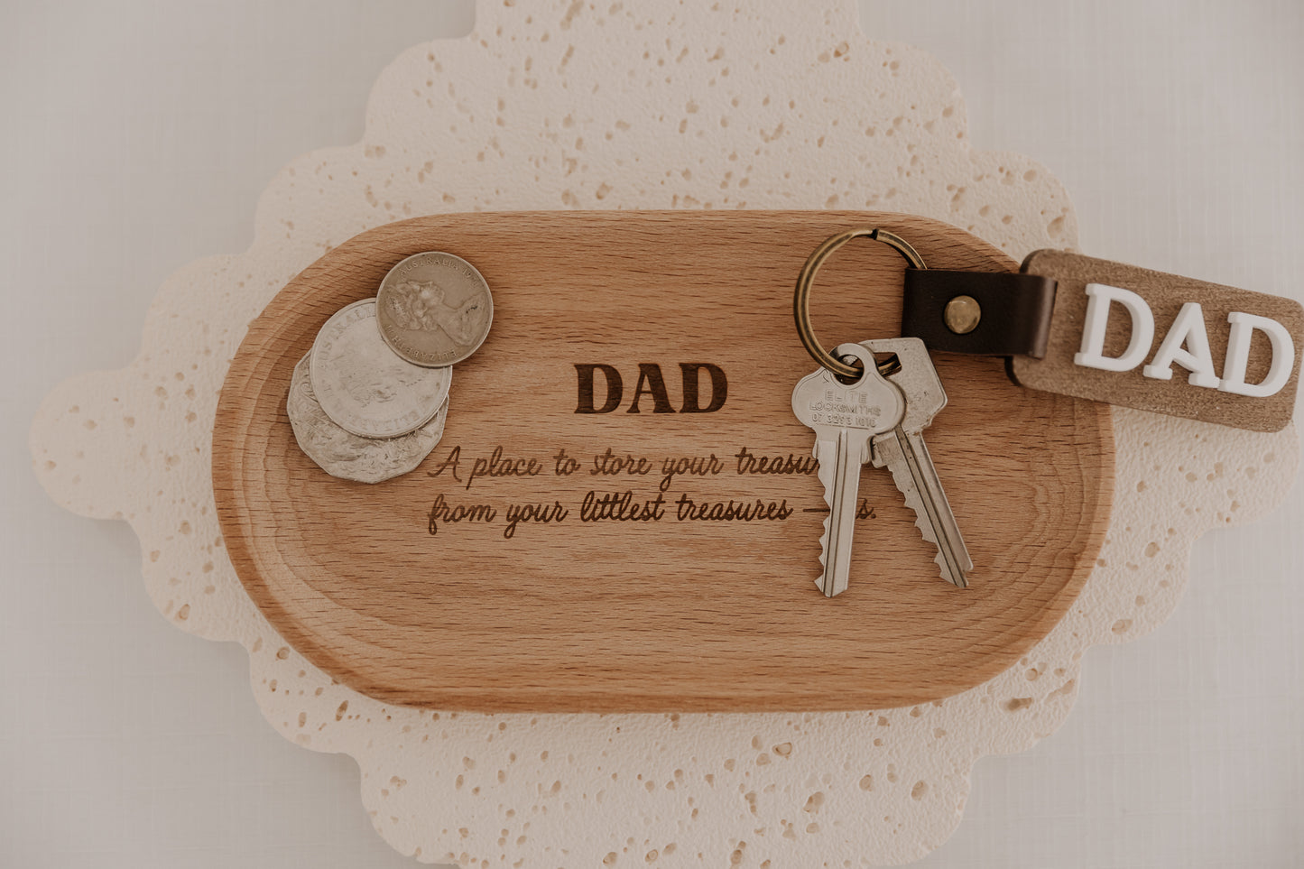 Wooden keyring for Dad - Father's Day Gift