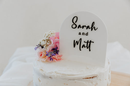 Arch Wedding Cake Topper Acrylic Couples names