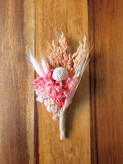 Dried Flower Posy Baby Name Plaque - Arch Wood and Acrylic