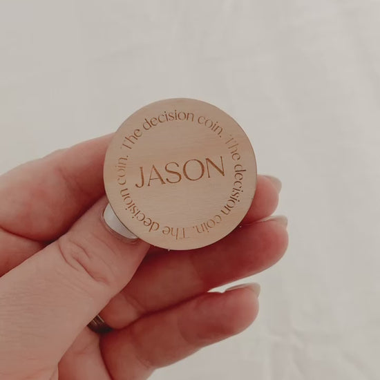 Wooden Engraved Decision Coin, decision flip coin, gifts for the couple