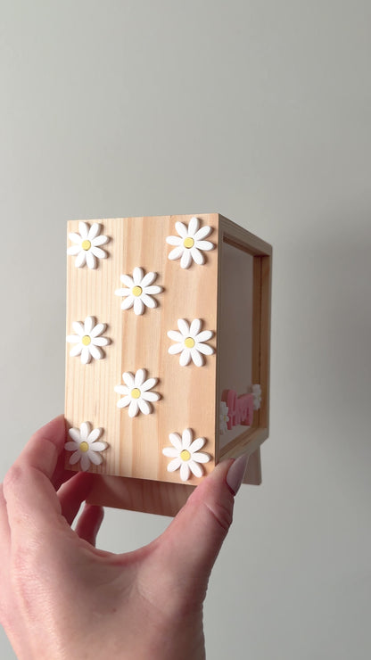 Money Box Piggy Bank Daisy Design 2 - personalised