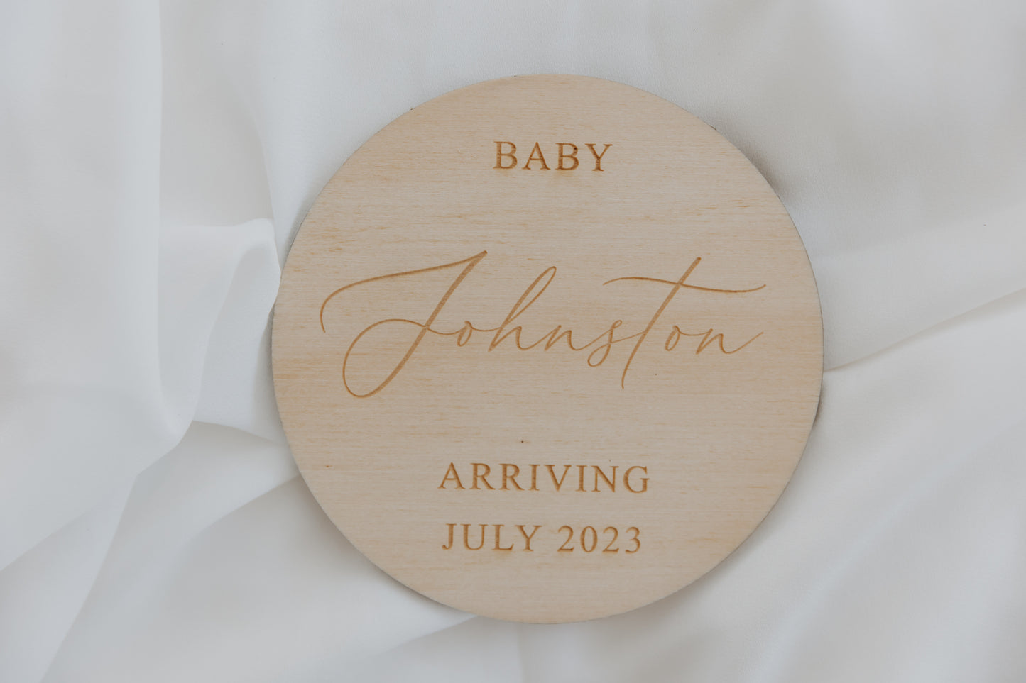 Pregnancy Announcement Baby "Arriving" Plaque