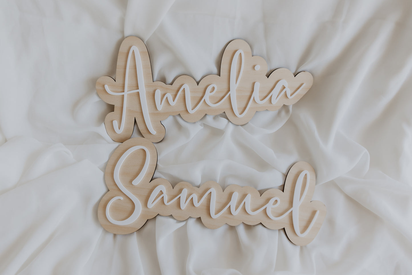 Double Layer Wooden Name Plaque