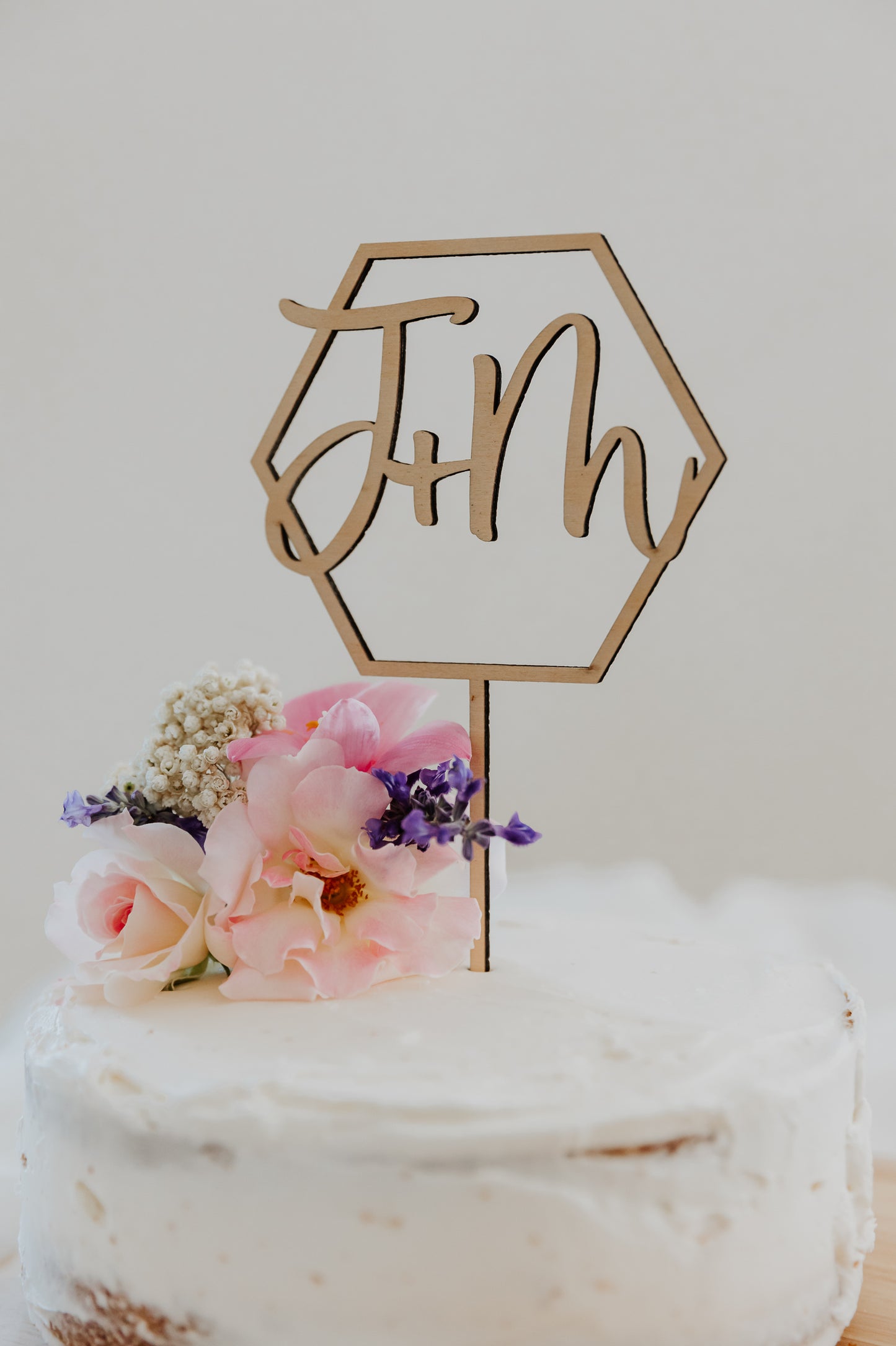 Hexagon Wedding Cake Topper