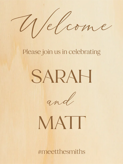 Wedding Welcome Sign - Multiple Design Options and Materials
